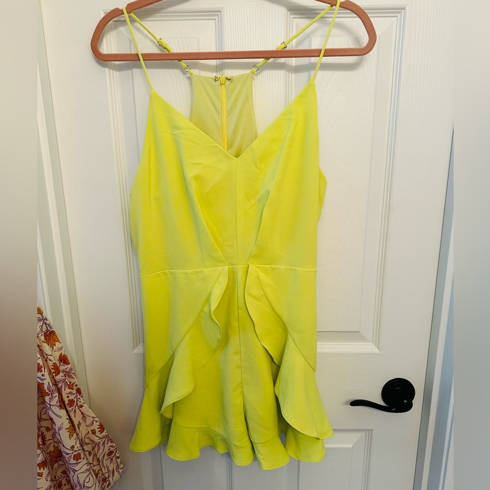 Bright yellow dressy romper